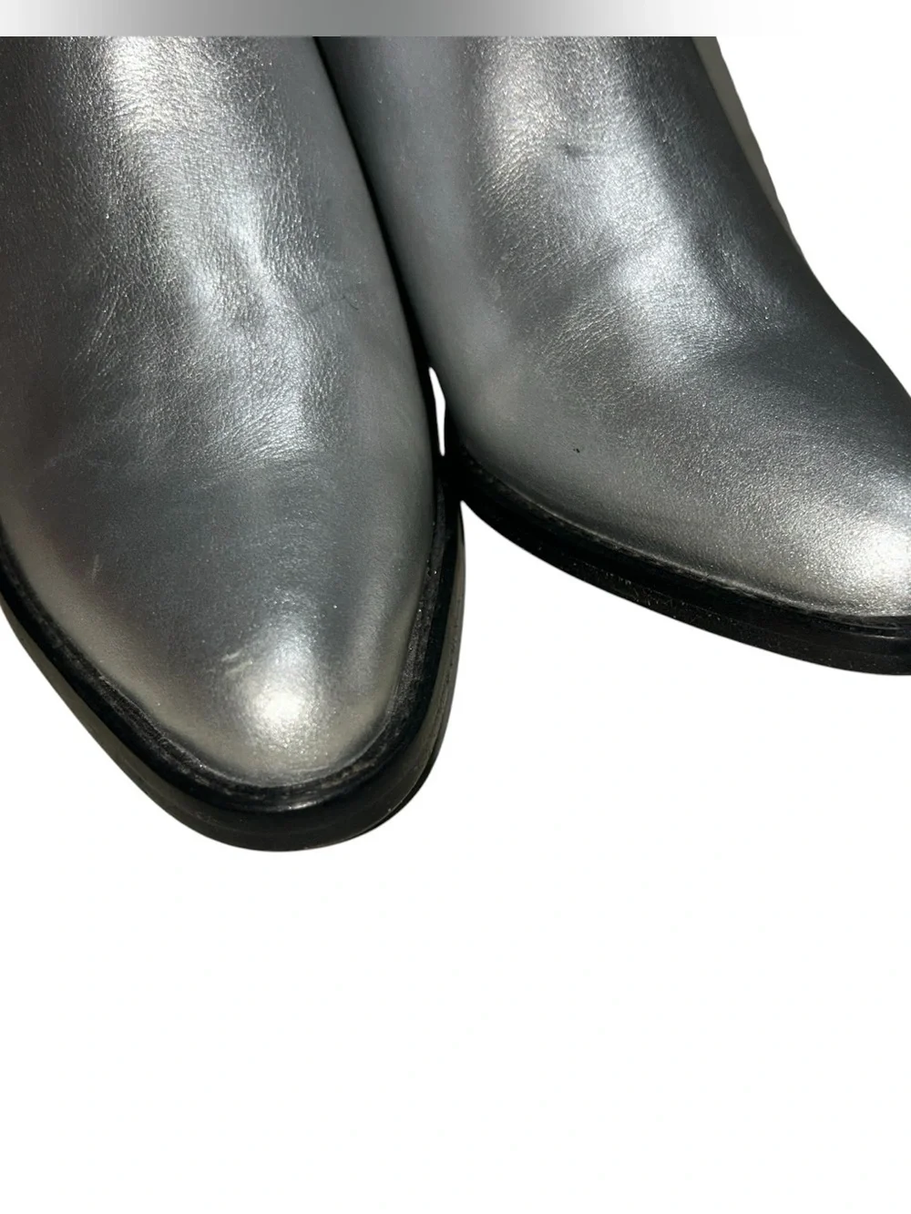 NEW BALA DI GALA women's Lyra Silver  premium leather ankle boots size 8